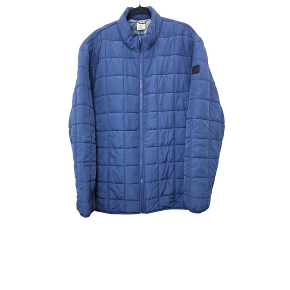 voyager Other - Voyager Men's XXL Blue Quilted Full-Zip Jacket Plaid‎ Fleece Lining Lightweight